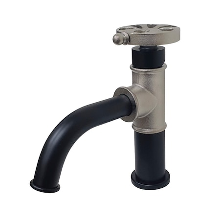 Kingston Brass KS2828RX Single-Handle Bathroom Faucet with Push Pop-Up, Matte Black/Brushed Nickel KS2828RX